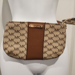 Michael Kors Brown and Tan Logo Belt Bag